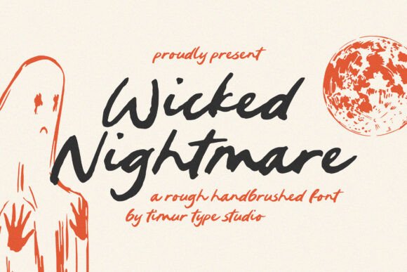 Wicked Nightmare: A Bold Hand-Brushed Font for Makers